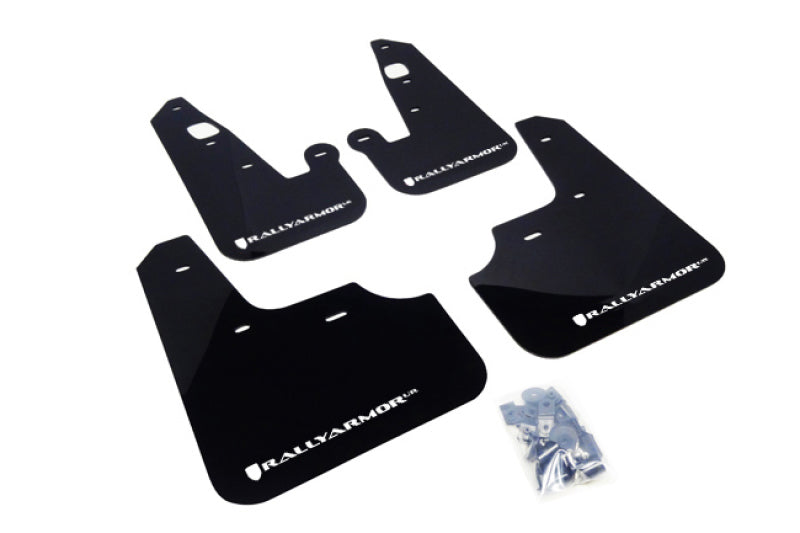 Lancer/Ralliart (2007-2017 sedan) - Rally Armor - Black UR Mud Flap w/ White Logo