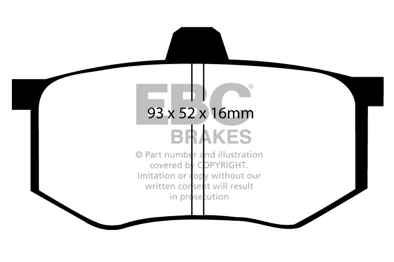 Evo 10 - EBC - 2.0 Turbo (1 piece rotor) Ultimax2 Rear Brake Pads