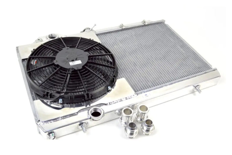 Evo 789 - CSF - Full Size Slim Radiator - 12in SPAL Fan and Shroud - 16AN - Polished