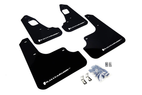 Evo 10 - Rally Armor - Black UR Mud Flap w/ White Logo