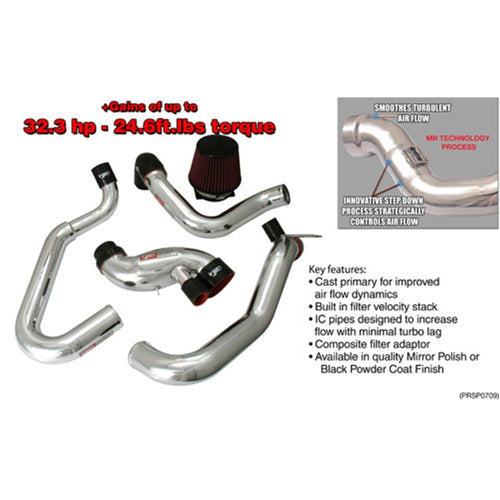 Evo 789 - Injen - Cast Aluminum Intake System w/ Full Intercooler Piping Black Short Ram Intake