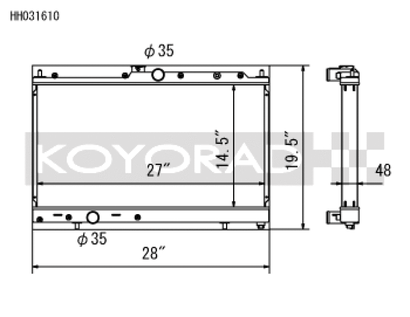 Evo 8-9 - Koyo - 2.0L Turbo (MT) Aluminum Radiator