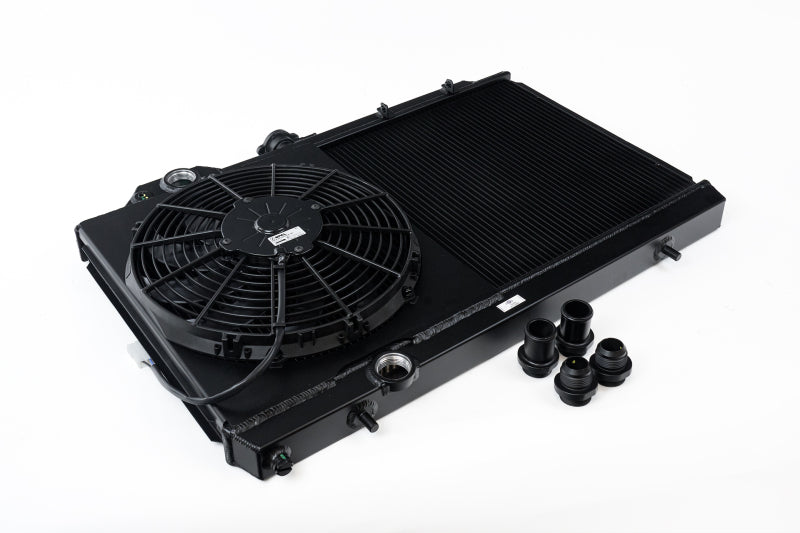 Evo 789 - CSF - Full Size Slim Radiator - 12in SPAL Fan and Shroud - 16AN - Black
