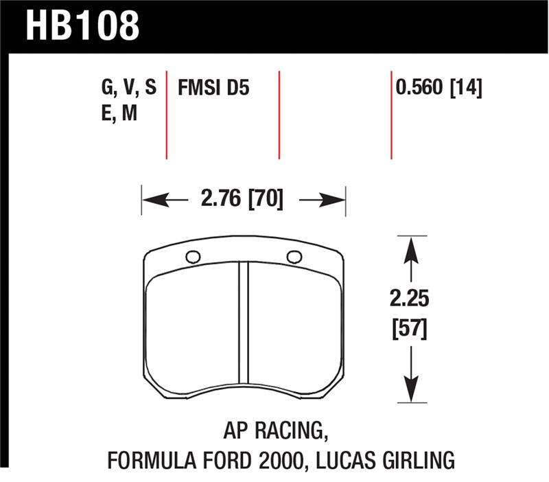 Evo 789 - Hawk Performance - Alfa Romeo GTV-6 2.5 HPS 5.0 Front Brake Pads