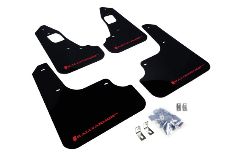Evo 10 - Rally Armor - Black UR Mud Flap w/ Red Logo