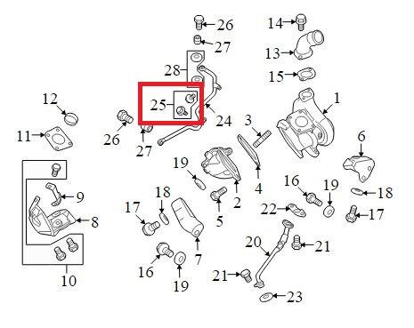 Evo 8-9 - Mitsubishi OEM - Turbo Water Feed Line Mounting Bolt