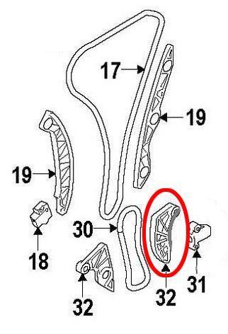 Evo 10 - Mitsubishi OEM - Oil Pump Chain Tensioner Guide