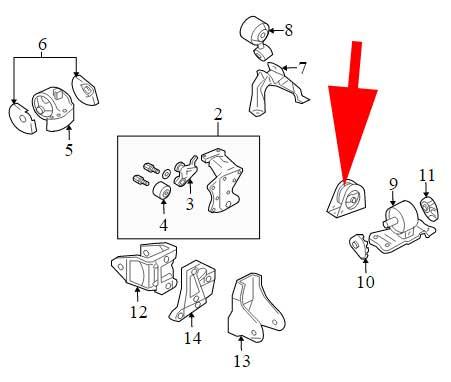 Evo 8-9 - Mitsubishi OEM - Front Motor Mount Bracket