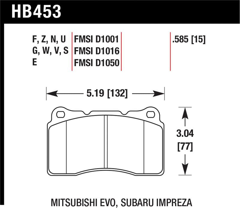 Evo 56 - Hawk - HP+ Front Pads - Race