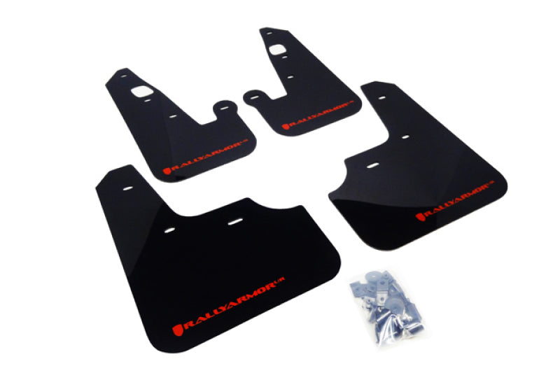 Lancer/Ralliart (2007-2017 sedan) - Rally Armor - Black UR Mud Flap w/ Red Logo