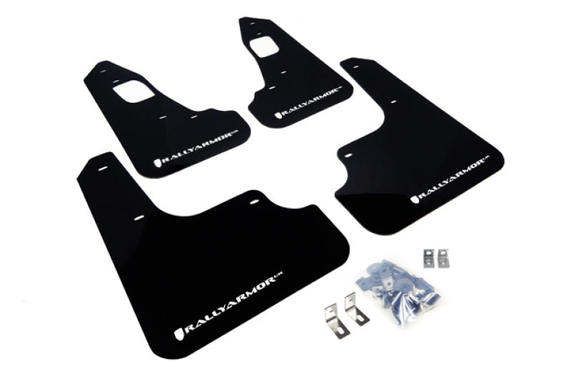 Evo 10 - Rally Armor - Black UR Mud Flap w/ White Logo