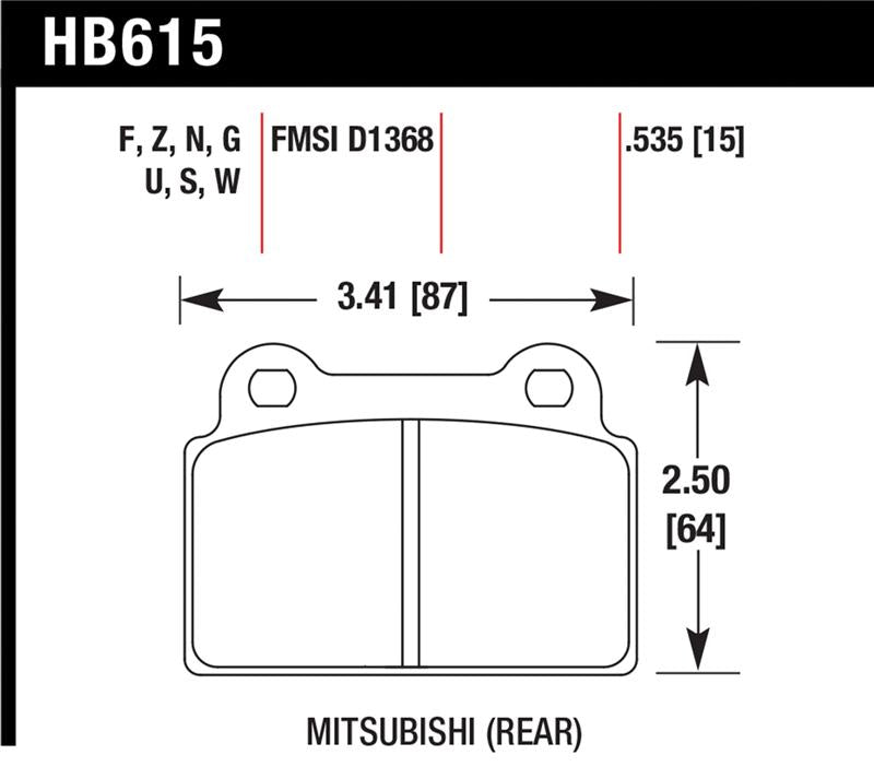 Evo 10 - Hawk Performance - Performance Ceramic Street Rear Brake Pads
