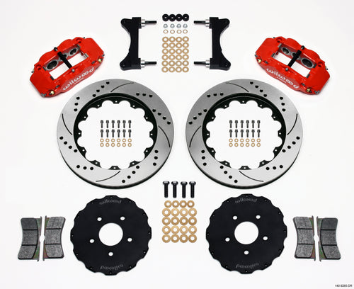 Evo 789 - Wilwood - Narrow Superlite 6R Front Hat Kit 14.00in Drilled Red