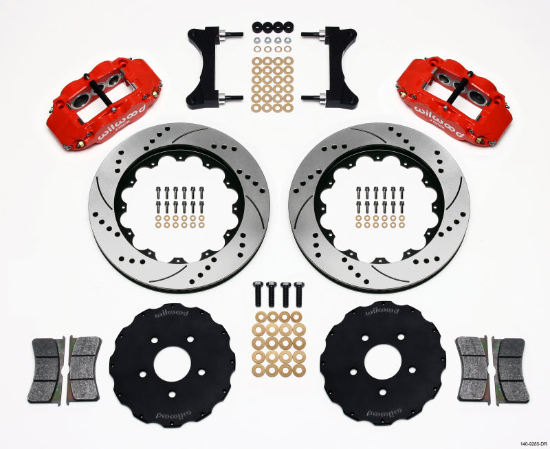 Evo 789 - Wilwood - Narrow Superlite 6R Front Hat Kit 14.00in Drilled Red