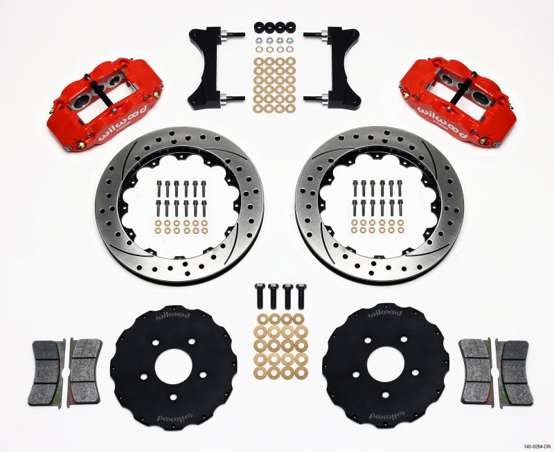 Evo 789 - Wilwood - Narrow Superlite 6R Front Hat Kit 13.06in Drilled Red