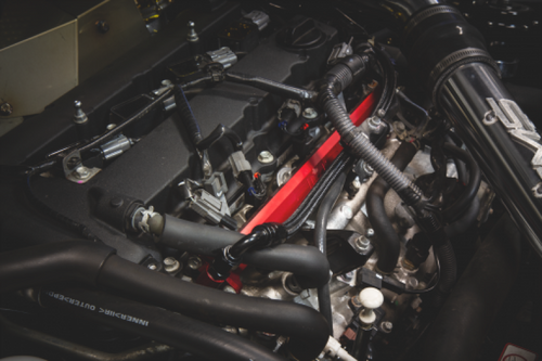 Evo 10 - AMS Performance - CNC Machined Aluminum Fuel Rail w/Pulsation Dampener - Red