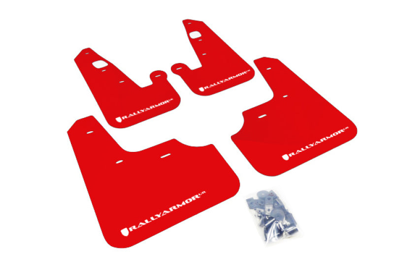 Lancer/Ralliart (2007-2017 sedan) - Rally Armor - Red UR Mud Flap w/ White Logo