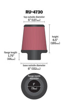 Load image into Gallery viewer, Evo 4-9 - K&amp;N Engineering - Filter 3 inch Flange 6 inch Base 5 Top 6 1/2 inch Height
