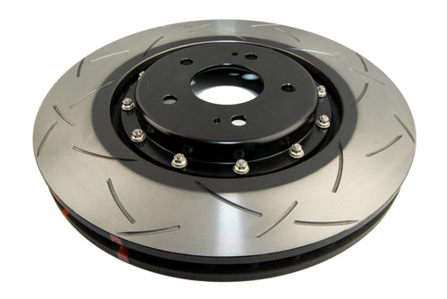 Evo 10 - DBA - Front Slotted 5000 Series 2 Piece Rotor Assembled w/ Black Hat