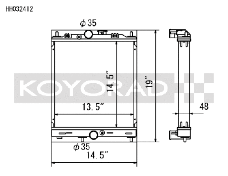 Evo 789 - Koyo - Turbo (MT) Half-Size RACE Radiator