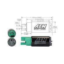 Load image into Gallery viewer, Evo 4-9 - AEM - 340LPH 65mm Fuel Pump Kit w/o Mounting Hooks - Ethanol Compatible
