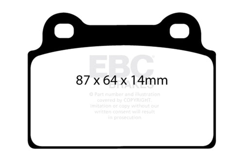 Evo 10 - EBC - 2.0 Turbo (1 piece rotor) Yellowstuff Rear Brake Pads