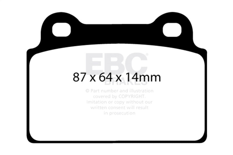 Evo 10 - EBC - 2.0 Turbo (1 piece rotor) Redstuff Rear Brake Pads