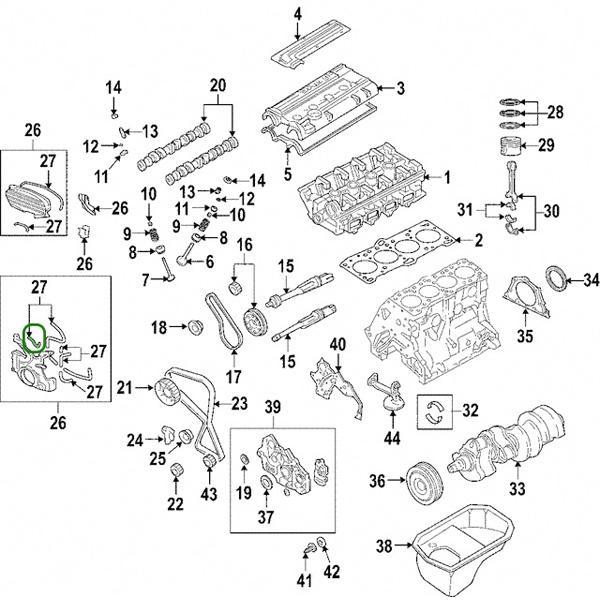 Evo 8-9 - Mitsubishi OEM - Lower Timing Cover Gasket (Upper Left)