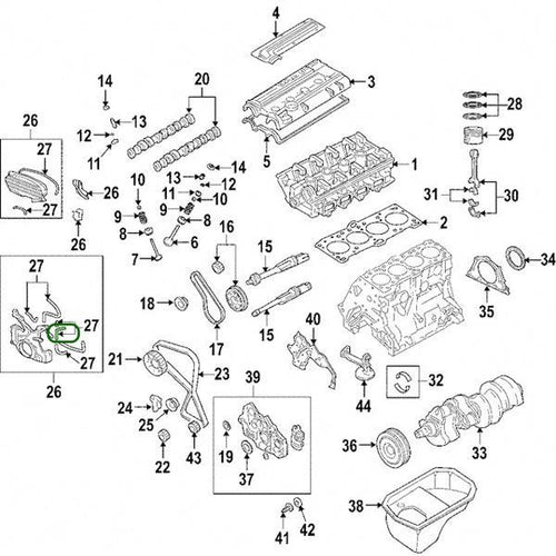 Evo 8-9 - Mitsubishi OEM - Lower Timing Cover Gasket (Upper Right)