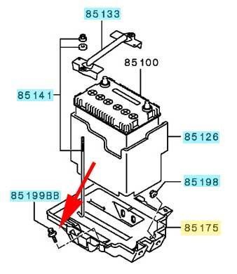Evo 8-9 - Mitsubishi OEM - Battery Tray Mounting Bolt