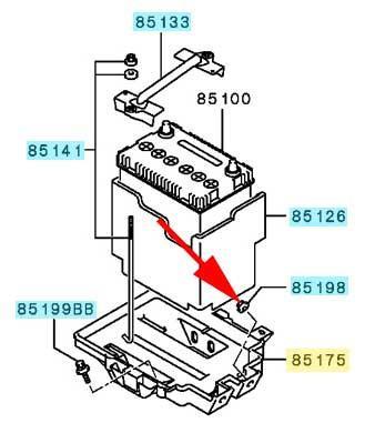 Evo 8-9 - Mitsubishi OEM - Battery Tray Mounting Nut